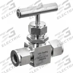 USA INDUSTRIALS Needle Valve: Inline Valve Body, 316 Stainless Steel, Screw-In Bonnet, Compression (MPN ZUSA-VLV-89). Key specifications — For Media: Chemicals; Standards: API 598; Brand: USA INDUSTRIALS; Valve Series: N/A - Not Rated; Connection Type - Side 1: Compression; Connection Type - Side 2: Compression; Connection Type: Compression x Compression; Handle: Metal Tee.