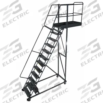 BALLYMORE Rolling Cantilever Ladder: 11.7 ft Platform Ht, Unassembled, Locking Casters - Unsupported Cantilever Ladders