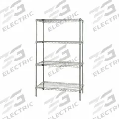 APPROVED VENDOR Wire Shelving Unit: Starter, 72 in x 24 in, 63 in Overall Ht, 4 Shelves, Silver (MPN WR63-2472S). Key specifications — Recommended Environments: Wet; Color: Silver; Material: Stainless Steel; Brand: APPROVED VENDOR.