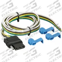 HOPKINS TOWING SOLUTIONS Flat Electric Connector: 4-Way, PVC, 16 ga Wire Gauge, Vehicle and Trailer (MPN 48025)