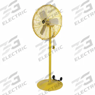 JAN FAN Circulating Fan: 24 in Blade Dia, 2 Speeds, 1/4 hp Motor HP, Non-Oscillating - High-Visibility Industrial Pedestal Fans