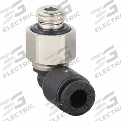 LEGRIS Push-Fit Elbow Fitting: 4 mm OD x 7 mm Pipe Size, Push-to-Connect x Metric - Nylon & Nickel-Plated Brass Tube Fittings