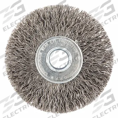 APPROVED VENDOR Wire Wheel Brush: Crimped Steel, 3" Dia x 5/8" Wd, 1/2" Arbor - Light-Cleaning Brushes for Carbon Steel