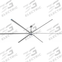 PATTERSON Ceiling Fan: 420,000 cfm Airflow, 24 ft Blade Dia, Variable Speeds, 230V AC, Three Phase (MPN V24B-230). Key specifications — Voltage: 230V AC; Light Kit: No; Series: V; Number of Speeds: Variable; Phase: Three; Current: 11/7.5 A; Brand: PATTERSON.