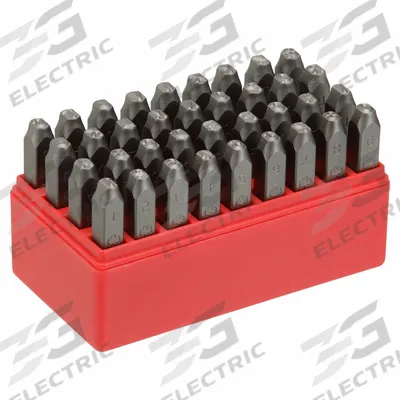 APPROVED VENDOR Hand Stamp Kit: 0 thru 9 (6 doubles as 9)/Ampersand (&)/A thru Z - Heavy-Duty Sharp-Face Hand Stamps