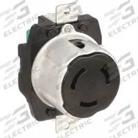 BRYANT Locking Receptacle: Non-NEMA, Black, 125V AC, 50 A Current Rating, 2 Poles, 3 Wires (MPN 6370CR). Key specifications — Brand: BRYANT.