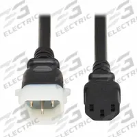 EATON Power Cord: 4 ft Lg, 3/14, Non-NEMA Plug, C14 Plug, Non-NEMA Receptacle, C13 Receptacle, SJT (MPN P005-E04). Key specifications — Brand: EATON; Jacket Material: PVC.