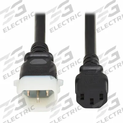 EATON Power Cord: 4 ft Lg, 3/14, Non-NEMA Plug, C14 Plug, Non-NEMA Receptacle - Electronic Equipment Power Cords