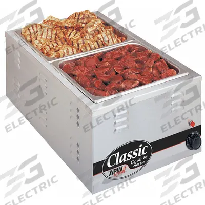 APW WYOTT Cooker/Warmer: 22 qt Capacity, 1,200 W Watt, 10 5/8 in Overall Ht, 14 1/2 in Overall Wd - Food Warmers