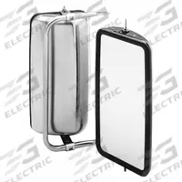 Truck Mirror - Without Harness: Rectangular, Flat, For Driver Vehicle Side, Heated (MPN 708209-4). Key specifications — Mirror Profile: Flat; Shape: Rectangular; Mirror Size: 16 in x 8 in; For Vehicle Side: Driver; Heated: Yes; Motorized: No; Brand: VELVAC.