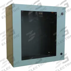 HAMMOND Electrical Enclosure: Steel, 24 in x 24 in x 12 in, NEMA 12/3R/4, Solid with Window Cover (MPN EN4SD242412WGY). Key specifications — Closure Method: 1/4-Turn Latch; Brand: HAMMOND; Knockouts: Not Included.