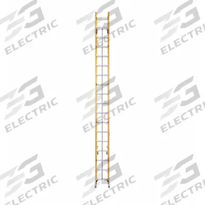 WERNER Extension Ladder: 36 ft Ladder Size, Fiberglass, 300 lb Load Capacity, 90 lb Wt - Non-Conductive Fiberglass Extension Ladders