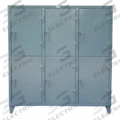 STRONG HOLD Wardrobe Locker: 74 in x 24 in x 78 in, 2 Tiers, 3 Units Wide, 6 Lockers, Solid, Gray (MPN 66-24-2TPL). Key specifications — Locker Color: Gray; Brand: STRONG HOLD.