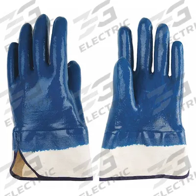 CONDOR Coated Gloves: L ( 9 ), Smooth, Nitrile, Full, Dipped, ANSI Abrasion Level 3 - Knit Gloves with Nitrile Coating