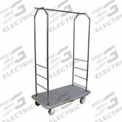 CSL Bellman Cart: 1 in Frame Dia, 43 in Overall Lg, 23 in Overall Dp, 72 1/2 in Overall Ht, Gray (MPN 2000GY-040-GRY). Key specifications — Brand: CSL; Frame Finish: Chrome; Product Type: Bellman Cart; Caster Type: Polyurethane Swivel Casters.