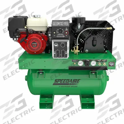 SPEEDAIRE Stationary Air Compressor: 13 hp Engine, Honda, 13.3 cfm, 30 gal Air Tank - Combination Air Compressors, Generators & Welders