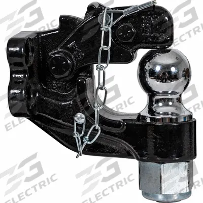 BUYERS PRODUCTS Combination Hitch: Plate Mount, 4,000 lb Gross Vehicle Wt Capacity, Steel - Pintle Hook Hitches with Ball Mount