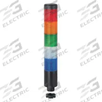 WERMA Tower Light Assembly: 4 Tier, Blue/Green/Red/White, Sounder Tier Included, 243 mm Overall Ht (MPN 69916075). Key specifications — Manufacturer Part Number: 69916075; Brand: WERMA; Operating Voltage: 24V AC/DC; Light Tier Color: Blue.