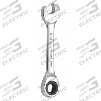 WESTWARD Combination Wrench: Alloy Steel, Chrome, 5/16 in Head Size, 3 1/2 in Overall Lg - SAE 12-Point Ratcheting Combination Wrenches