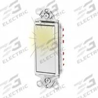 BRYANT Wall Switch: Rocker Switch, Single Pole, Maintained, White, 120/277V AC, 20 A (MPN 9901GLW). Key specifications — Illuminated: Yes; Voltage Rating: 120/277V AC.