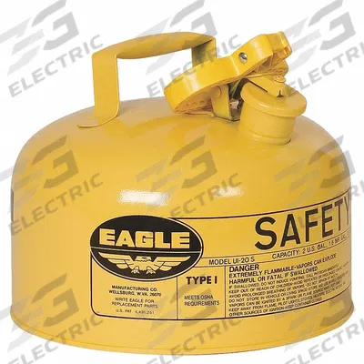 EAGLE Type I Safety Can: For Use With Diesel, 2 gal Capacity, Powder Coated Steel - Diesel Safety Cans