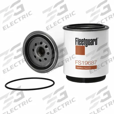 FLEETGUARD Automotive Fuel Filter: 9 in Overall Lg, 4 3/8 in Outside Dia, Diesel Fuel - Spin-On Fuel/Water Separators