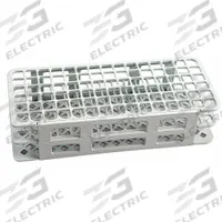 Tube Rack: 4 1/4 in Overall Wd, 2 1/2 in Overall Ht, 9 3/4 in Overall Lg, Polypropylene, White (MPN 225645-0000). Key specifications — Material: Polypropylene; Mounting Location: Benchtop; Color: White; Product Type: Test Tube Rack; Total Holding Capacity: (90) Tubes; Brand: DYNALON.