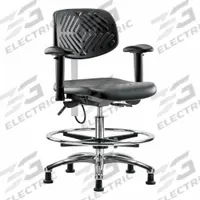 ESD Task Chair: Polyurethane, Arms Included, Ht Range 20 1/4 in to 28 in, 16 in Seat Wd, Adj, ISO 5 (MPN BR-ESD-PMBCH-CR-T1-A1-CF-EG). Key specifications — Foot Support: Yes; Back Tilt Backward: 13.5°; Back Tilt Forward: 10.5°; Base Material: Aluminum; Brand: APPROVED VENDOR; Product Type: Cleanroom Task Chair; Cleanroom Class: ISO 5; ESD-Safe: ESD-Safe.