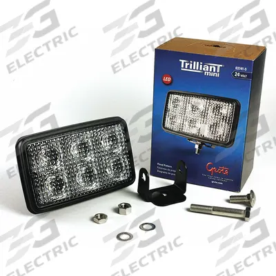 GROTE Vehicle Work Light: Rectangular, Flood, LED, Bracket, Hardwired, Universal - Vehicle Floodlights