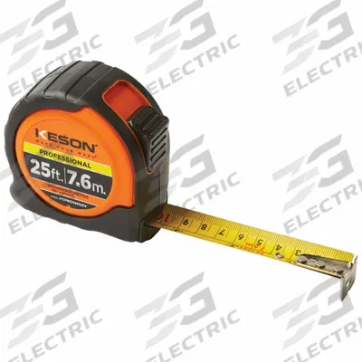 KESON Tape Measure: Nonmagnetic Single Hook Tip, 25 ft - Engineers-Scale Tape Measures