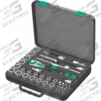 WERA Socket Wrench Set: 1/2 in Drive, 38 Piece, 6-Point, SAE, 3/8 in to 1 1/4 in (MPN 05003647001). Key specifications — attr1224269: 1/2 in; attr1204638: Drive Tools Included; attr1227399: Zyklop; attr1204650: 3/8 in to 1-1/4 in; attr1204658: 13 Bits; attr1204673: Socket Bits Not Included; attr1204681: Wrenches Not Included; attr1204688: WERA.