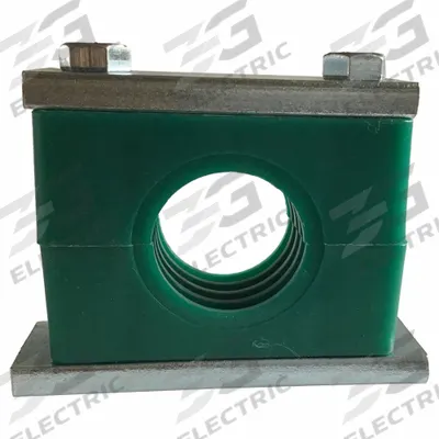 ZSI Vibration-Damping Pipe Clamp: Ribbed Bore, Steel Clamp, Polypropylene Cushion - Vibration-Dampening Textured Core Beta Clamps