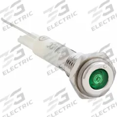 APPROVED VENDOR Flush Panel Light: 6 mm Panel Mounting Hole Dia, LED, Green, Flush Head, H06 (MPN 24M039). Key specifications — Brand: APPROVED VENDOR; Electrical Connection: Lead for Soldering.