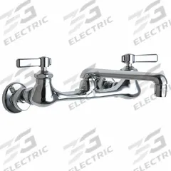 CHICAGO FAUCETS Straight Kitchen/Bathroom Faucet: Wall, Widespread, Cast Brass, Polished Chrome (MPN 540-LDXKABCP). Key specifications — Color/Finish: Polished Chrome; Series: 540; Includes: Mounting Hardware.