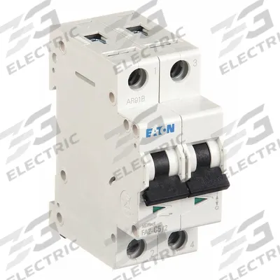 EATON Supplementary Protector: 5 A Amps, 96V DC, 15kA at 415V AC, Lug, FAZ, 277/480V AC - C-Curve, 2-Pole UL1077 DIN Rail-Mount Supplementary Protectors