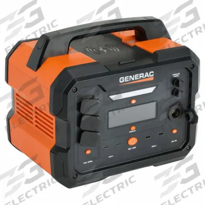 GENERAC Power Station: 1,600 W Rated Watt, 3,200 W Surge Watt, 1,086 Wh Capacity - Generac Power Stations