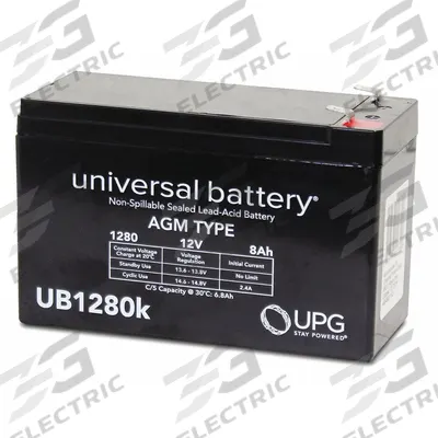 APPROVED VENDOR Sealed Lead Acid Battery: 12V DC, 8 Ah Capacity, 3.7 in Ht, 2.56 in Wd - AGM Sealed Lead Acid Batteries