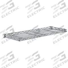 METRO Wire Cantilever Shelf: 36 in x 12 in, 1 Shelves, Split Sleeve, 150 lb Load Capacity, Dry (MPN 1236CSNC). Key specifications — NSF Approved: Yes; Recommended Environment: Dry; Material: Steel; Brand: METRO; Color: Silver; Finish: Chrome; NSF Approval: NSF Approved.