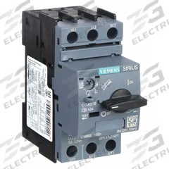 SIEMENS Manual Motor Starter: Non-Reversing, 3 Poles, 3.2 A, Thermal Protection, Selector Switch (MPN 3RV20111DA10). Key specifications — Maximum Voltage Rating: 690V AC; Brand: SIEMENS; Thermal Units Required: None (Starter Includes Integrated Thermal Units); Frame Size (Width): S00.