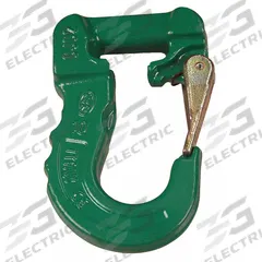 LIFT-ALL Sling Hook: 5,300 lb Working Load Limit, Alloy Steel, 1 3/8 in Material Thick, Green (MPN DCH2). Key specifications — Color: Green; Brand: LIFT-ALL; Visual Indicator Markings: None.