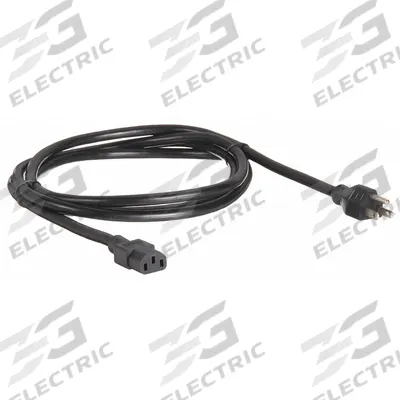 APC BY SCHNEIDER ELECTRIC Power Cord: 8 ft Lg, 3/14, 5-15P Plug, C13 Receptacle, SJT, Rubber - Electronic Equipment Power Cords