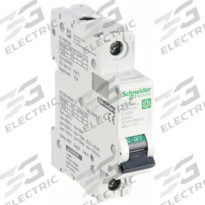 SCHNEIDER Supplementary Protector: 50 A Amps, 250V DC, 5kA at 250V DC, Screw Clamp - DC-Only Rated, 1-Pole UL1077 DIN Rail-Mount Supplementary Protectors