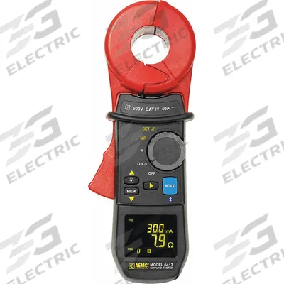 AEMC INSTRUMENTS Clamp On Earth Resistance Tester: 0.03 ohm to 1,500 ohm, CAT IV 600V, IP40 - Handheld Earth Resistance Testers
