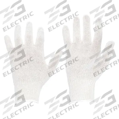 CONDOR Glove Liners: Cotton/Polyester, 9 1/2 in Glove Lg, White, Knit Cuff, L Glove Size - General Purpose Glove Liners