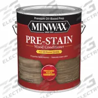 MINWAX Pre-Stain: Pre-Stain Conditioner, Interior, Oil, 1 gal Container Size, Wood, Clear, Clear (MPN 11500000). Key specifications — Brand: MINWAX; Transparency: Clear; Use Location: Interior; Sub-Brand: Pre-Stain Wood Conditioner; Color: Clear; Resin Type: Polyurethane.