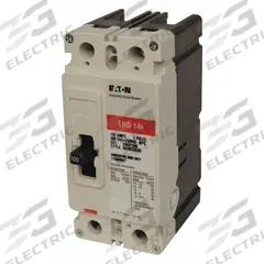 EATON Molded Case Circuit Breaker: 25 A Amps, 18kA at 240V AC, Fixed, ABC, Load Side Lug, Std, EHD (MPN EHD2025). Key specifications — attr217792: EHD; attr196056: 18kA at 240V AC; attr196057: Fixed; attr196058: ABC; attr196059: Load Side Lug; attr196061: 100A/F.