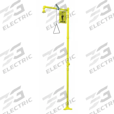 BRADLEY Plumbed Shower: Floor Mnt, Plastic Sprayhead, Galvanized Steel Pipe - Floor-Mount Showers