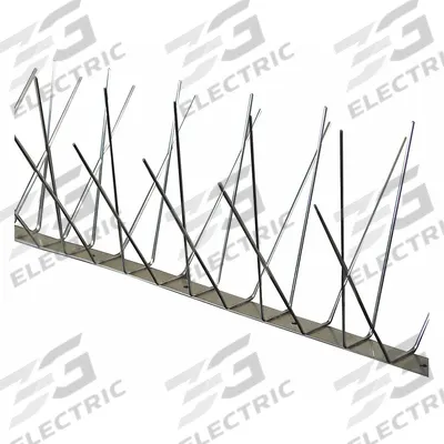 BIRD BARRIER Bird Repellent Spikes: Wide, Stainless Steel Base, Silver - Bird Spikes