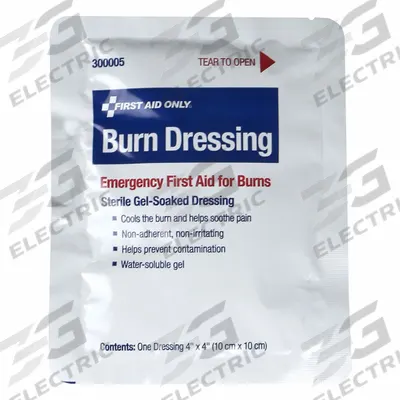 FIRST AID ONLY Burn Dressing: 4 in Dressing Lg, 4 in Dressing Wd, Gauze - Burn Dressings