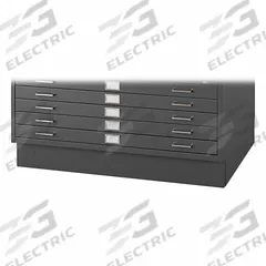 SAFCO PRODUCTS Flat File Cabinet Base: Black, 6 in Overall Ht, 38 3/4 in Overall Dp, Closed Base (MPN 4999BLR). Key specifications — attr988652: SAFCO PRODUCTS; attr988656: Black.